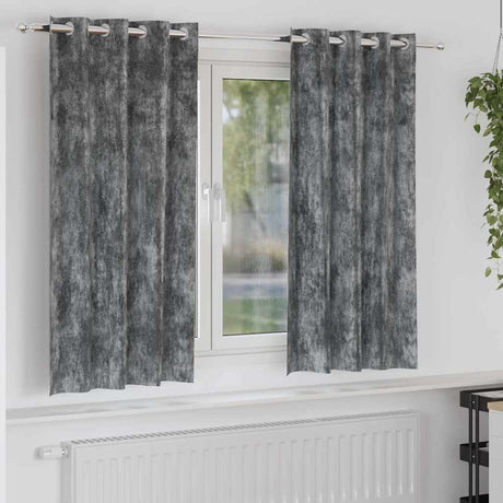 Vidaxl velvet gordijnen met gordijnen 2 pcs grijs 175 x 140 cm fluweel
