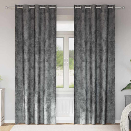 Vidaxl velvet gordijnen met gordijnen 2 pcs grijs 260 x 140 cm fluweel
