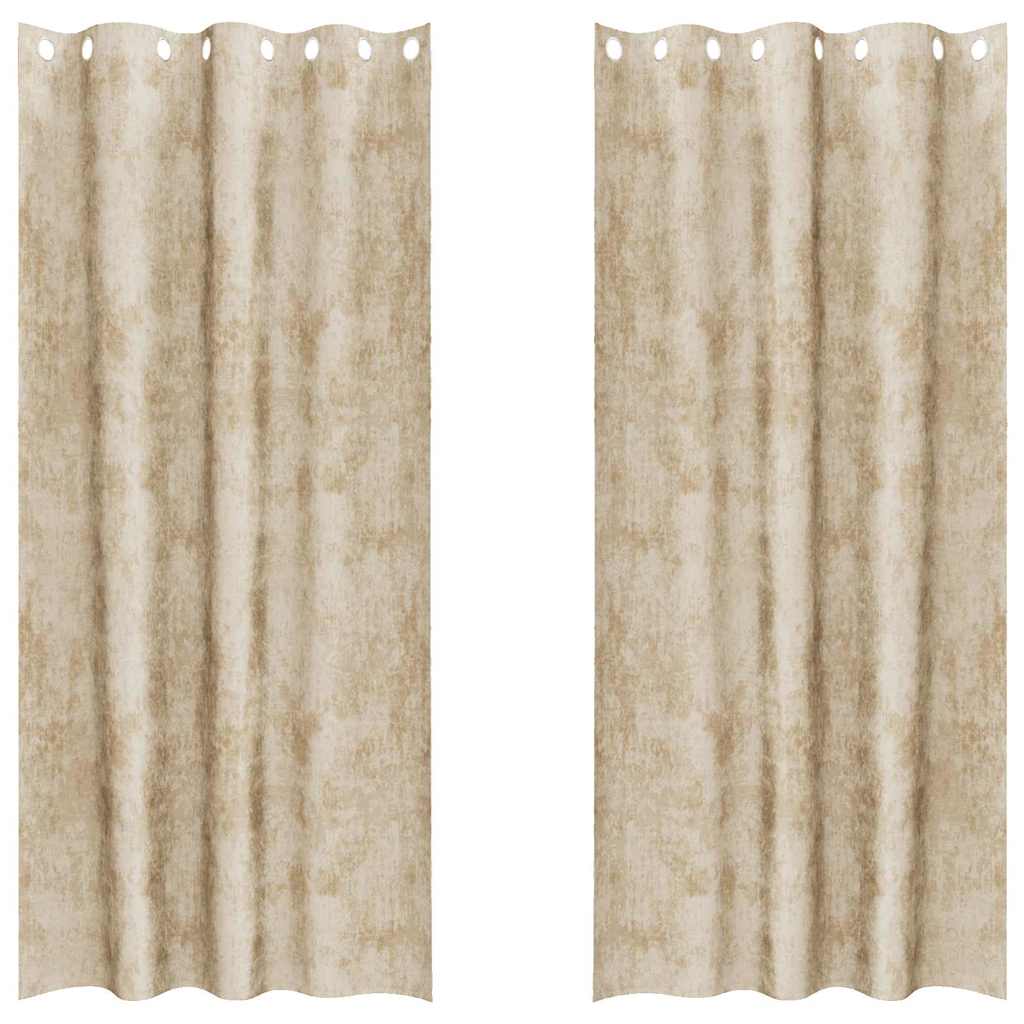 Vidaxl velvet gordijnen met gordijnen 2 pcs crème 225 x 140 cm fluweel