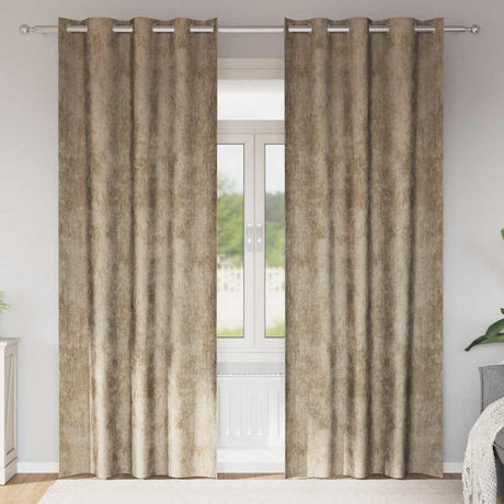 Vidaxl velvet gordijnen 2 pcs champagne 260 x 140 cm fluweel