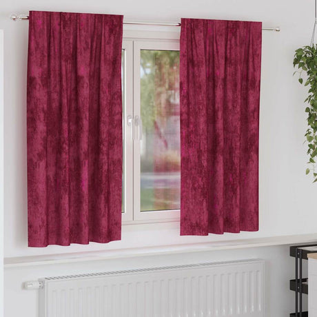 Vidaxl velvet gordijnen 2 pcs wijnrood 175 x 140 cm fluweel