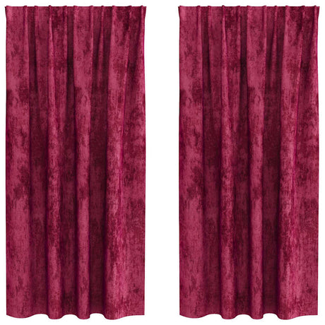 Vidaxl velvet gordijnen 2 pcs wijnrood 175 x 140 cm fluweel