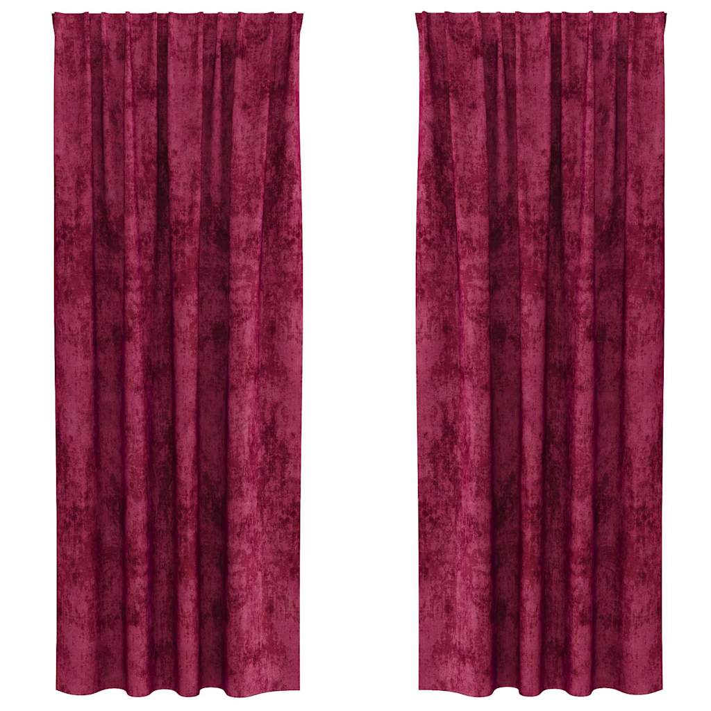 Vidaxl velvet gordijnen 2 pcs wijnrood 245 x 140 cm fluweel