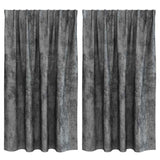 Vidaxl velvet gordijnen met gordijnen 2 pcs grijs 140 x 140 cm fluweel