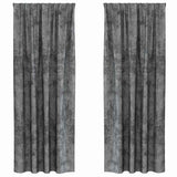 Vidaxl velvet gordijnen met gordijnen 2 pcs grijs 260 x 140 cm fluweel