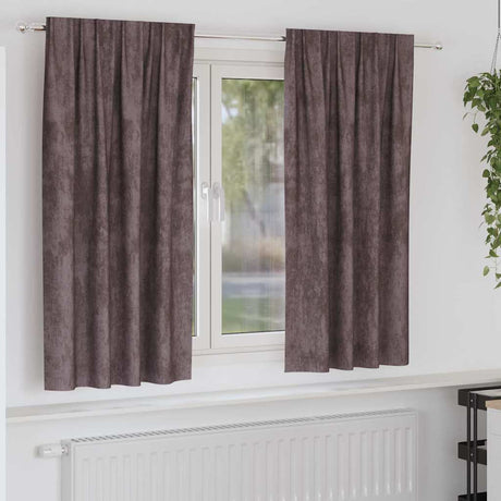 Vidaxl velvet gordijnen met gordijnen 2 pcs bruin 175 x 140 cm fluweel