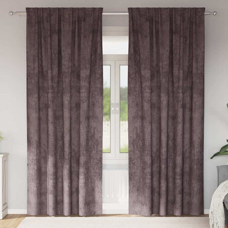 Vidaxl velvet gordijnen met gordijnen 2 pcs bruin 260 x 140 cm fluweel
