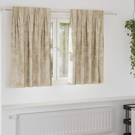 Vidaxl velvet gordijnen met gordijnen 2 pcs crème 140 x 140 cm fluweel