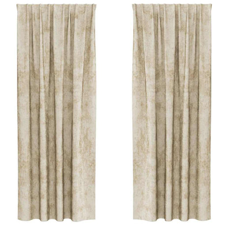 Vidaxl velvet gordijnen met gordijnen 2 pcs crème 245 x 140 cm fluweel