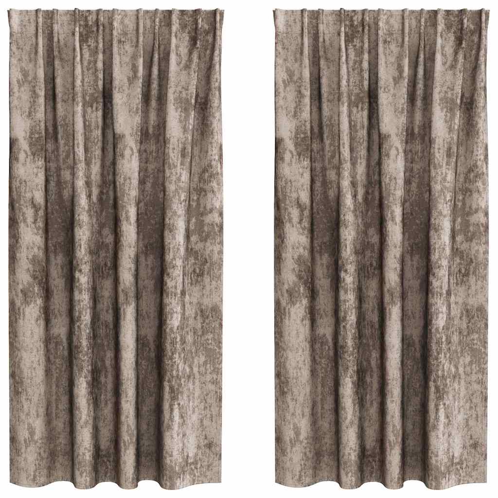 Vidaxl velvet gordijnen 2 pcs cappuccino 175 x 140 cm fluweel