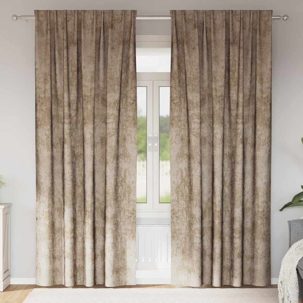 Vidaxl velvet gordijnen 2 pcs champagne 225 x 140 cm fluweel