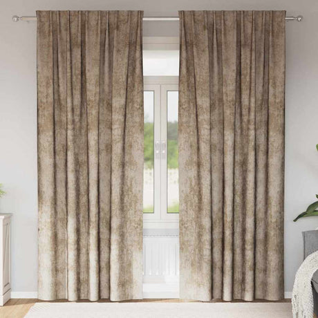 Vidaxl velvet gordijnen 2 pcs champagne 225 x 140 cm fluweel