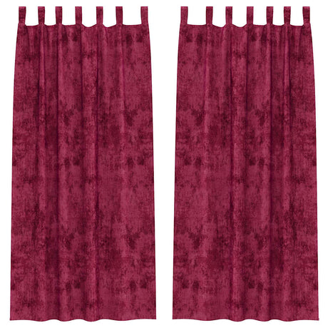 Vidaxl velvet gordijnen 2 pcs wijnrood 225 x 140 cm fluweel