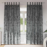 Vidaxl velvet gordijnen met gordijnen 2 pcs grijs 225 x 140 cm fluweel