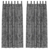 Vidaxl velvet gordijnen met gordijnen 2 pcs grijs 245 x 140 cm fluweel