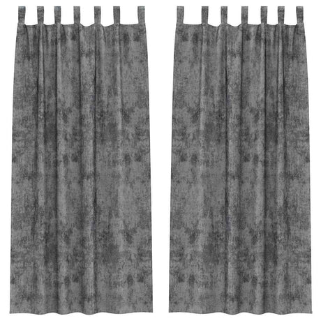 Vidaxl velvet gordijnen met gordijnen 2 pcs grijs 260 x 140 cm fluweel