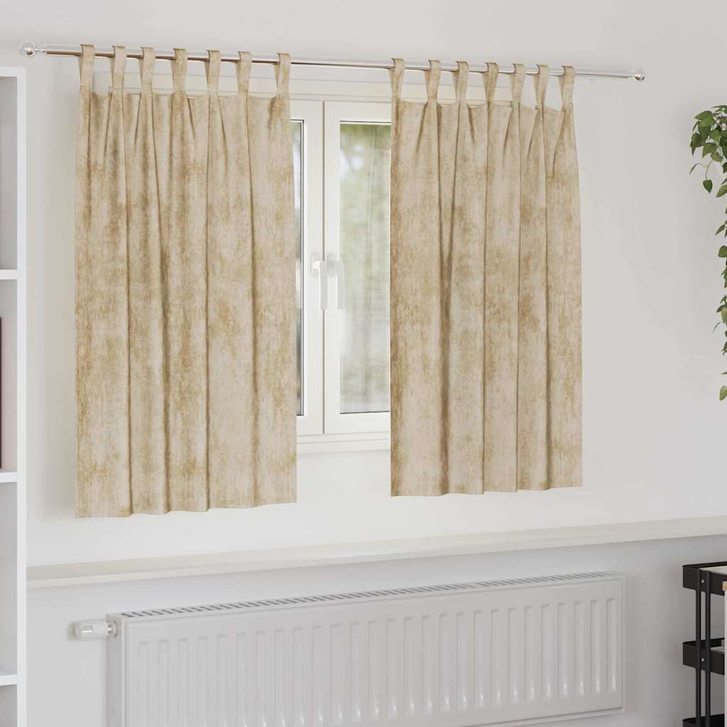 Vidaxl velvet gordijnen met gordijnen 2 pcs crème 140 x 140 cm fluweel