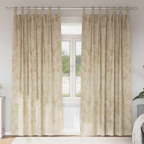 Vidaxl velvet gordijnen met gordijnen 2 pcs crème 245 x 140 cm fluweel