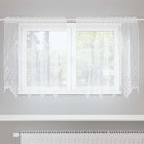 Vidaxl kantgordijn met gordijnen bloemen wit 80 x 150 cm polyester