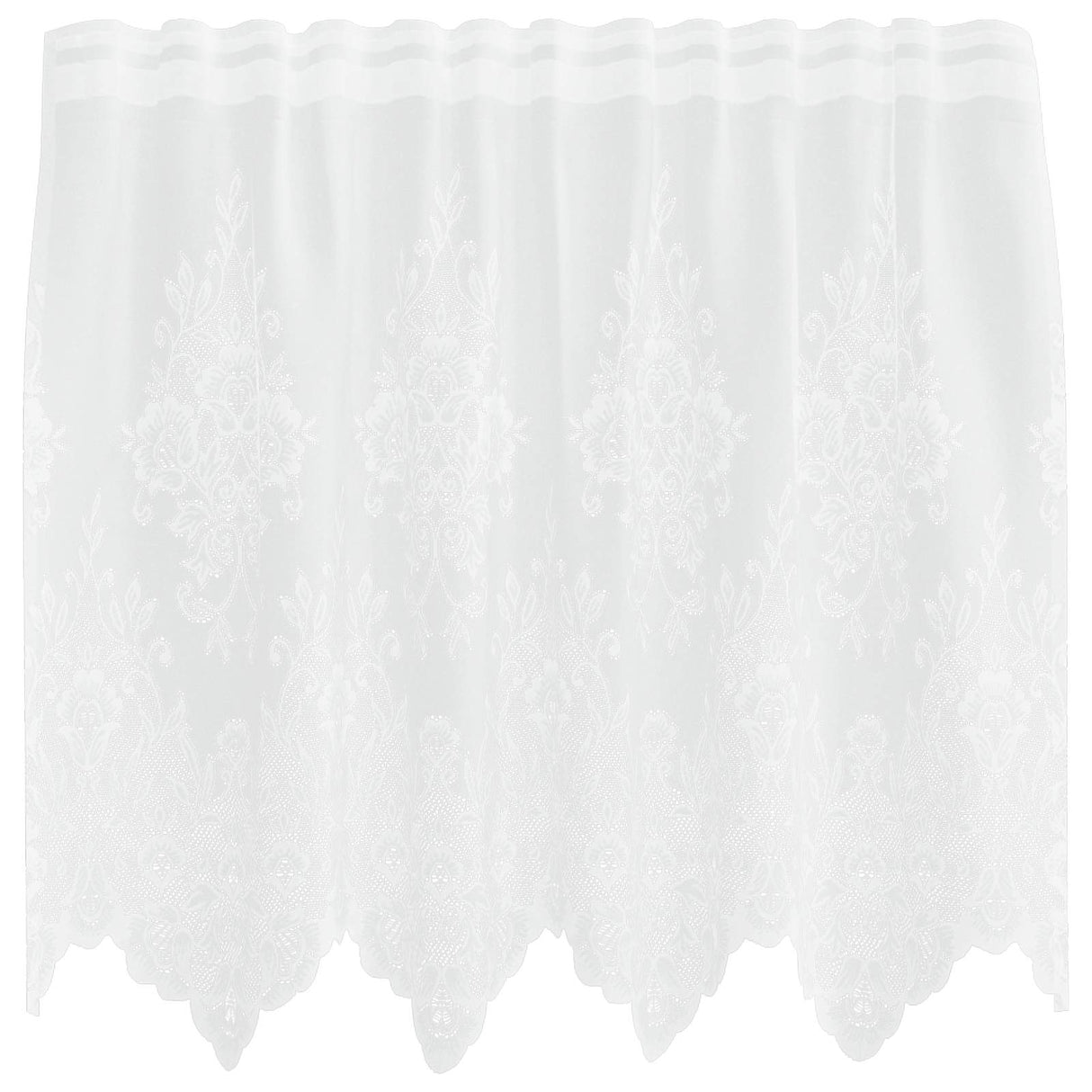 Vidaxl kantgordijn met gordijnen bloemen wit 80 x 150 cm polyester