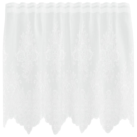 Vidaxl kantgordijn met gordijnen bloemen wit 80 x 150 cm polyester