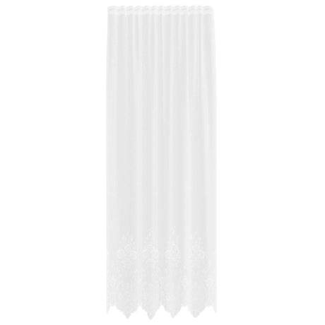 Vidaxl kantgordijn met gordijnen bloemen wit 260 x 150 cm polyester