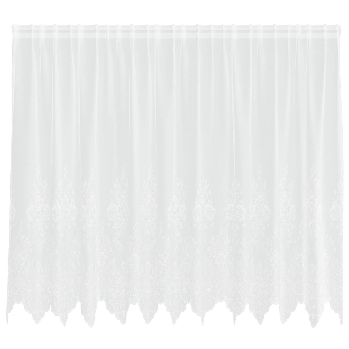 Vidaxl kantgordijn met gordijnen bloemen wit 160 x 300 cm polyester