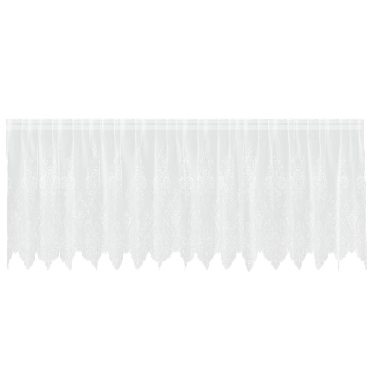 Vidaxl kantgordijn met gordijnen bloemen wit 100 x 400 cm polyester