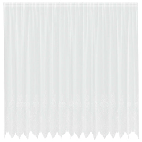 Vidaxl kantgordijn met gordijnen bloemen wit 245 x 400 cm polyester