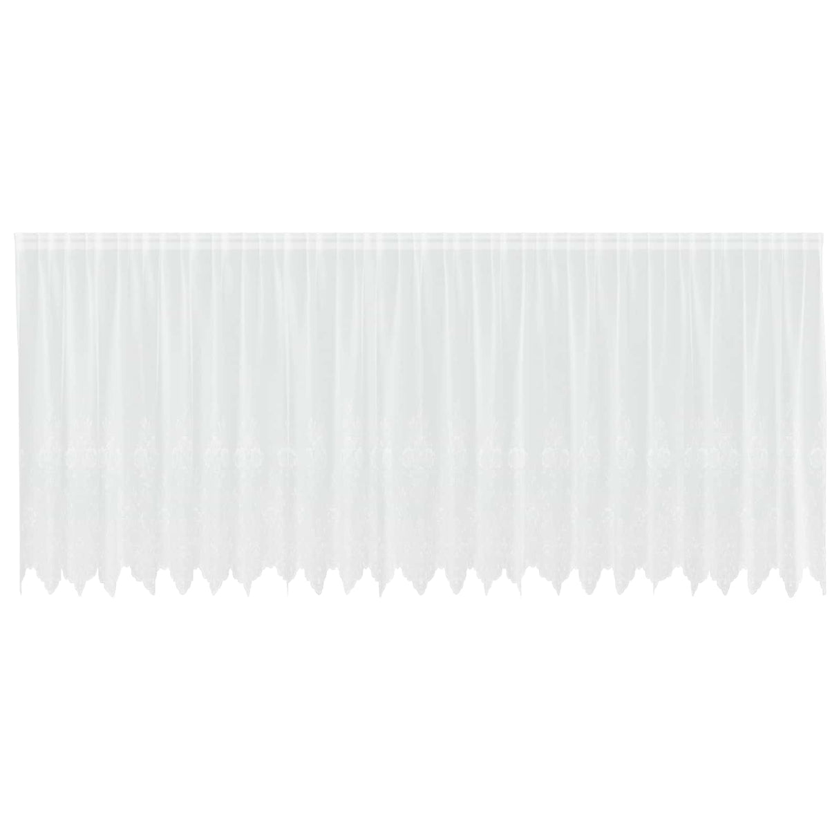 Vidaxl kantgordijn met gordijnen bloemen wit 180 x 600 cm polyester