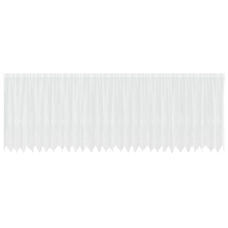 Vidaxl kantgordijn met gordijnen bloemen wit 140 x 750 cm polyester