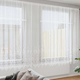 Vidaxl kantgordijn met gordijnen bloemen wit 240x750cm polyester