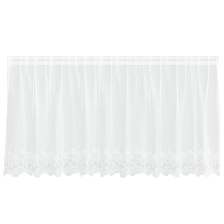 Vidaxl kantgordijn met gordijnen bloemen wit 80 x 300 cm polyester