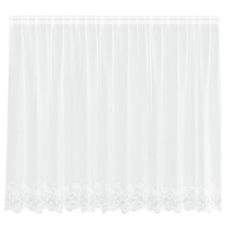 Vidaxl kantgordijn met gordijnen bloemen wit 160 x 300 cm polyester