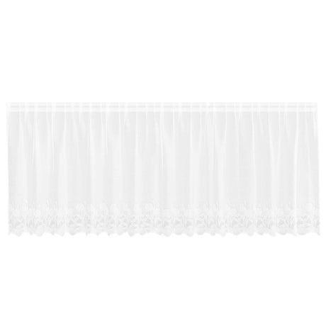 Vidaxl kantgordijn met gordijnen bloemen wit 120 x 400 cm polyester