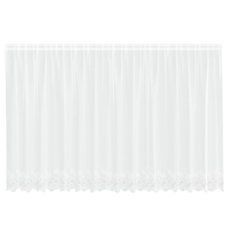 Vidaxl kantgordijn met gordijnen bloemen wit 180 x 400 cm polyester