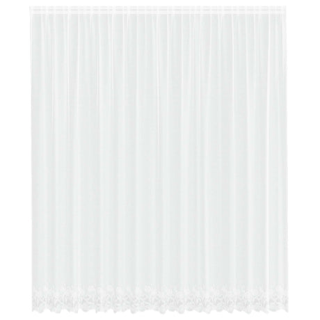 Vidaxl kantgordijn met gordijnen bloemen wit 280 x 400 cm polyester