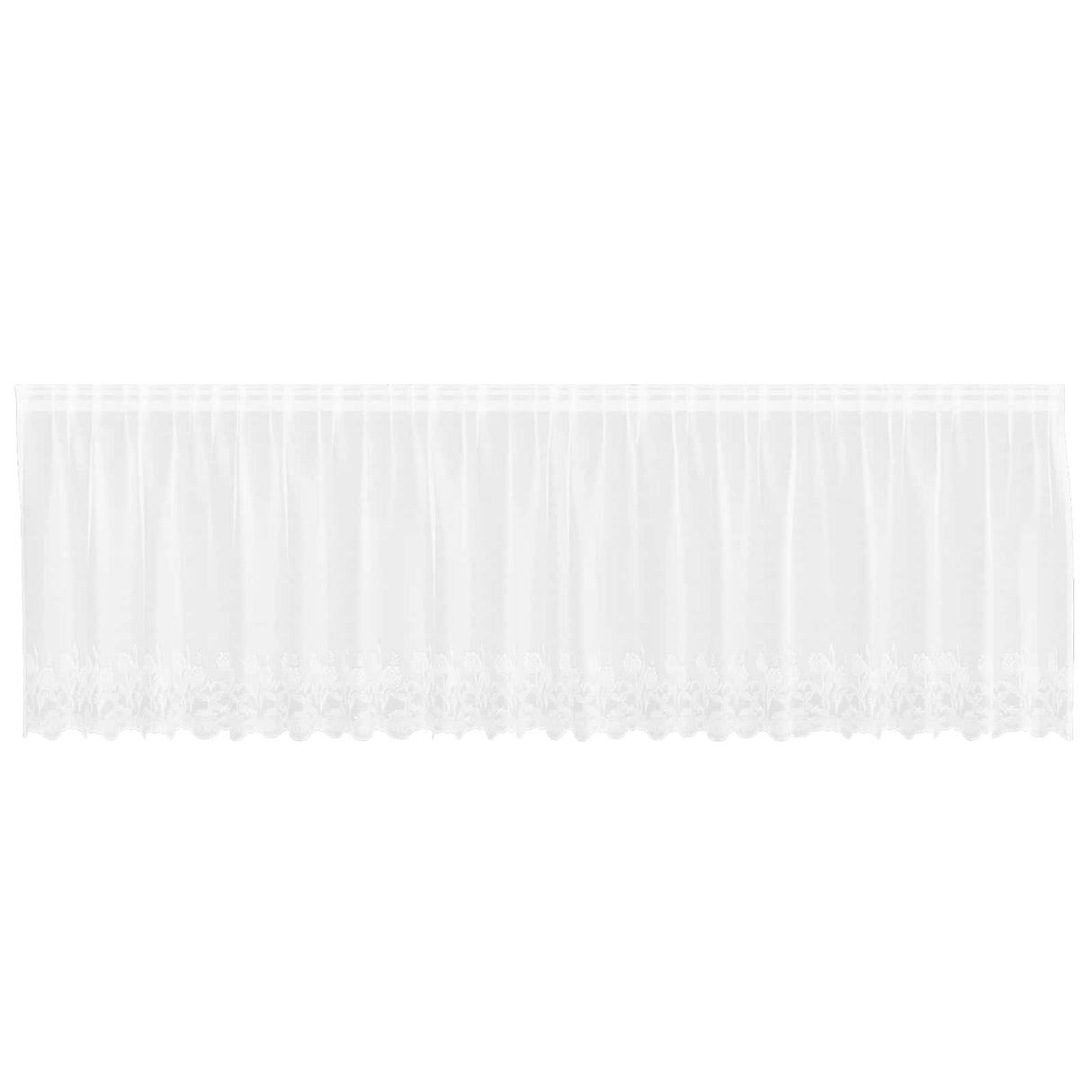 Vidaxl kantgordijn met gordijnen bloemen wit 80 x 500 cm polyester