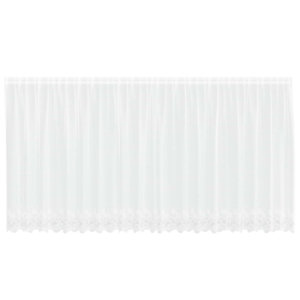 Vidaxl kantgordijn met gordijnen bloemen wit 160 x 500 cm polyester
