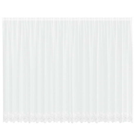 Vidaxl kantgordijn met gordijnen bloemen wit 200 x 500 cm polyester