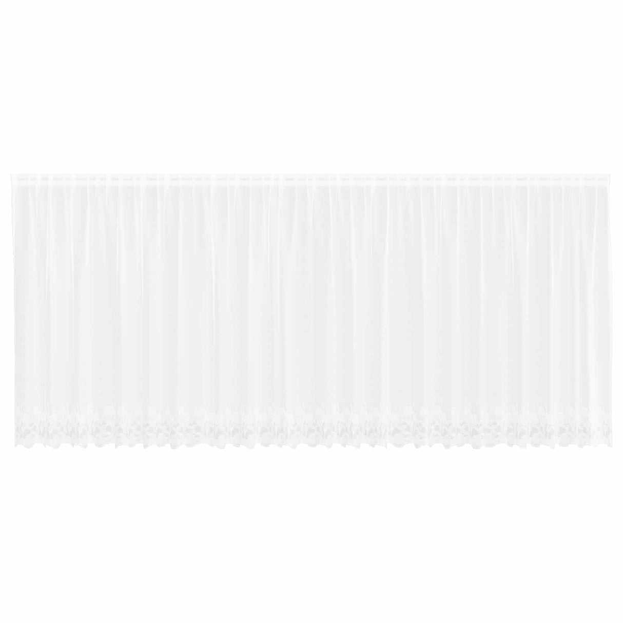 Vidaxl kantgordijn met gordijnen bloemen wit 140 x 600 cm polyester