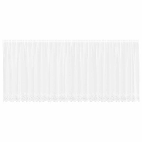 Vidaxl kantgordijn met gordijnen bloemen wit 140 x 600 cm polyester