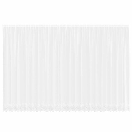 Vidaxl kantgordijn met gordijnen bloemen wit 200 x 600 cm polyester