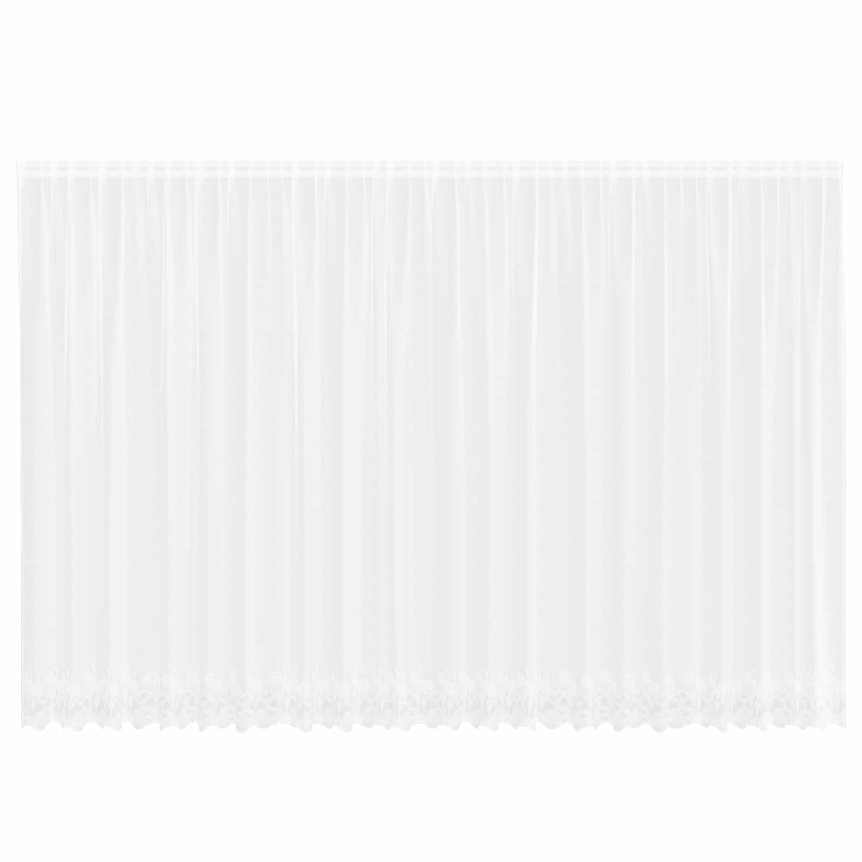Vidaxl kantgordijn met gordijnen bloemen wit 245 x 600 cm polyester