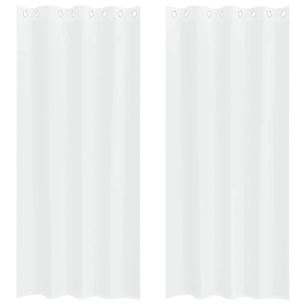 Vidaxl voile gordijn met gordijnen 2 pcs wit 225 x 140 cm polyester