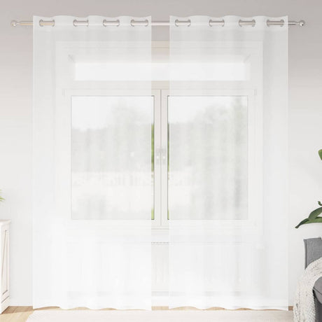 Vidaxl voile gordijn met gordijnen 2 pcs wit 245 x 140 cm polyester
