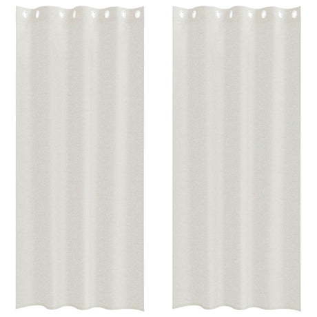 Vidaxl voile gordijn met gordijnen 2 pcs crème 245 x 140 cm polyester