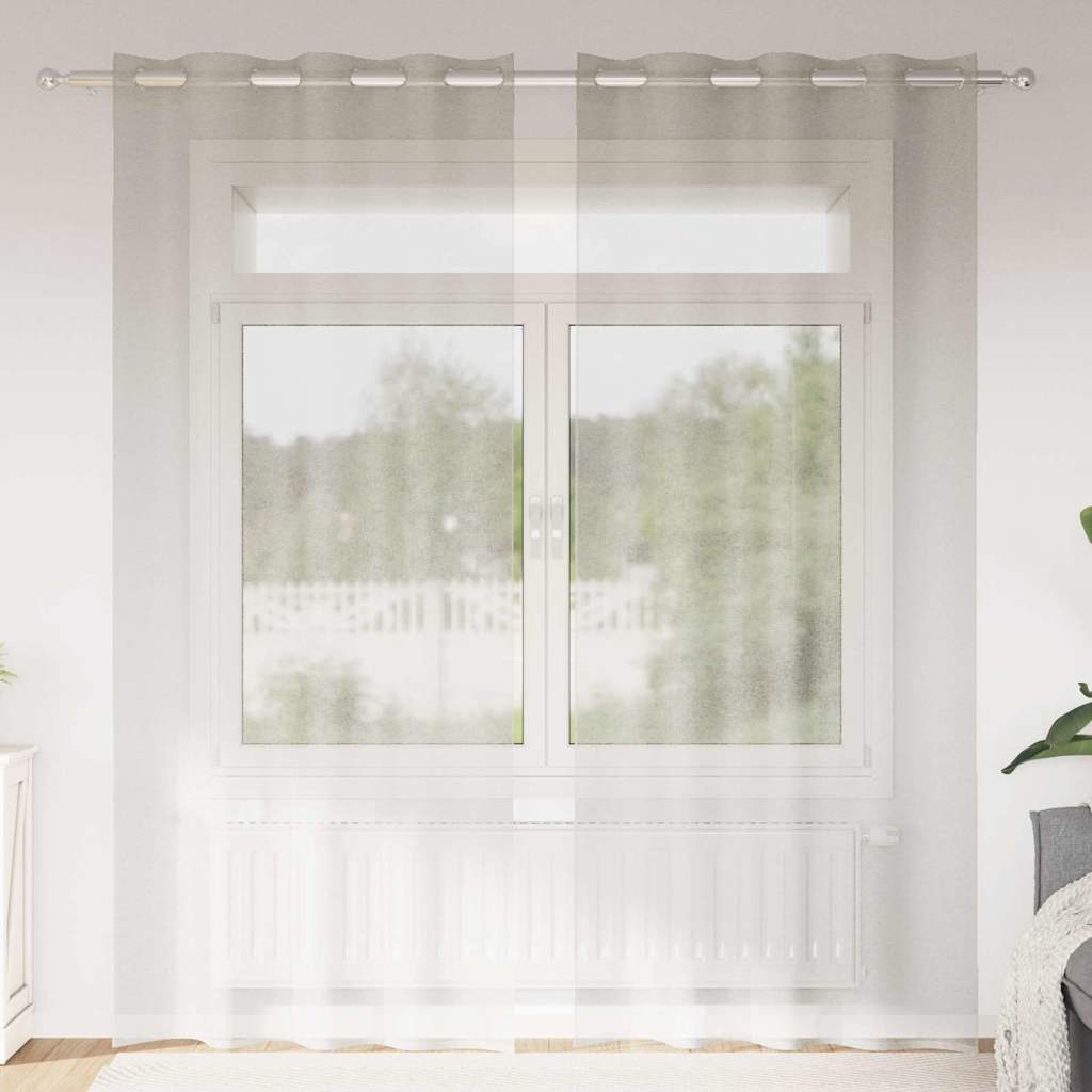 Vidaxl voile gordijn met gordijnen 2 pcs crème 260 x 140 cm polyester