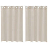 Vidaxl voile gordijn met gordijnen 2 pcs zand 140 x 140 cm polyester