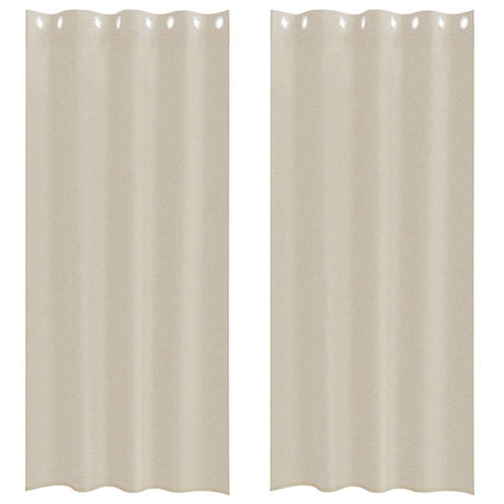 Vidaxl voile gordijn met gordijnen 2 pcs zand 245 x 140 cm polyester